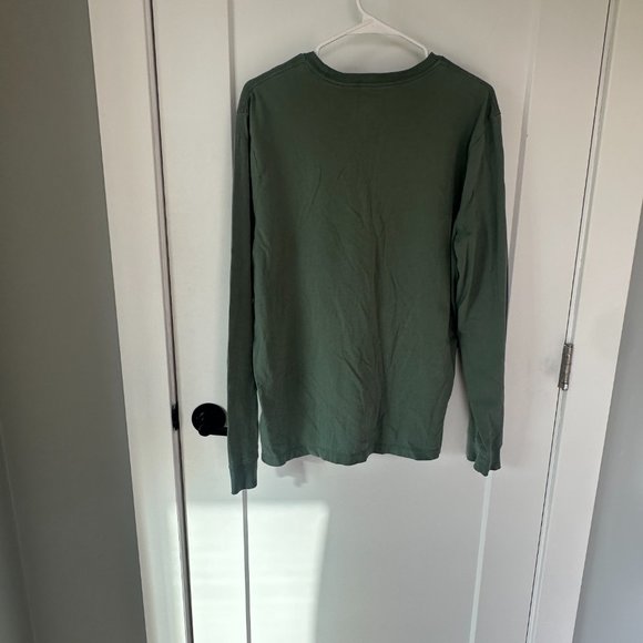 J Crew Men's Olive Long Sleeve Shirt Essential Tee Large - Picture 4 of 5